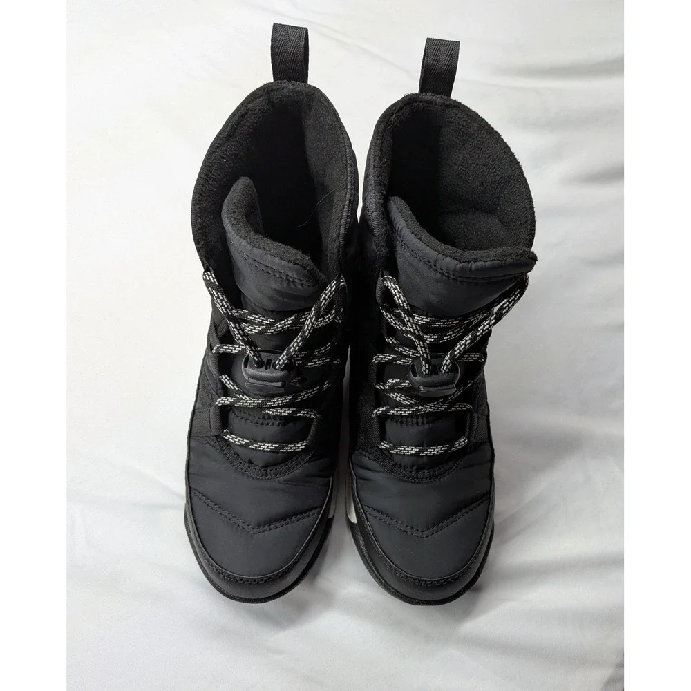 Sorel Whitney II Puffy Mid Waterproof Winter Boots Black Kids Size 2 NY3903-010